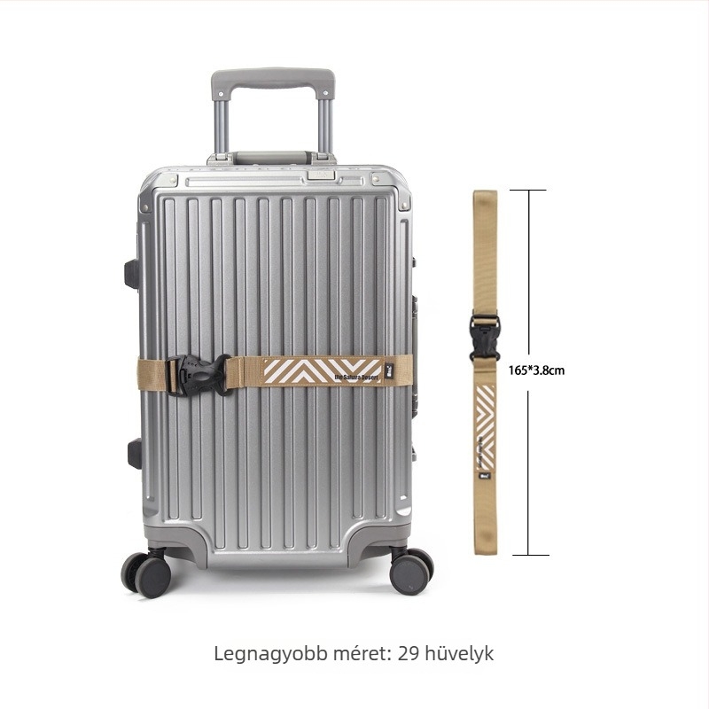 Dupla csattal rendelkező poggyászheveder – csíkos nejlon, hétköznapi utazási stílus, 2025 ősz, saját márka