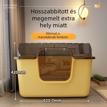 Macska WC teljesen zárt kivitel, anti-splash dizájn, PVC anyag