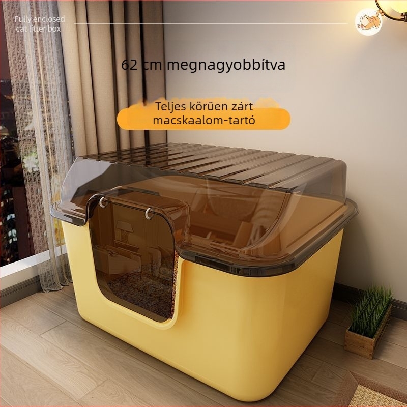 Macska WC teljesen zárt kivitel, anti-splash dizájn, PVC anyag