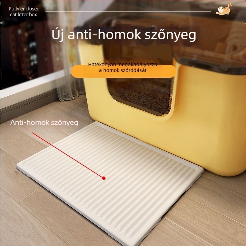 Macska WC teljesen zárt kivitel, anti-splash dizájn, PVC anyag