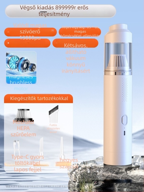 Dai Sheng hordozható autóporszívó, 90W, 9000Pa, újratölthető, 111-240V