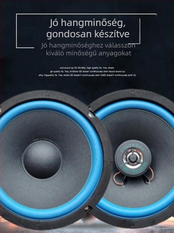 Koaxiális autóhifi hangrendszer tweeterrel, midrange és wooferrel, 4 Ω, 100 W, 90 dB, 25 mm hangtekercs