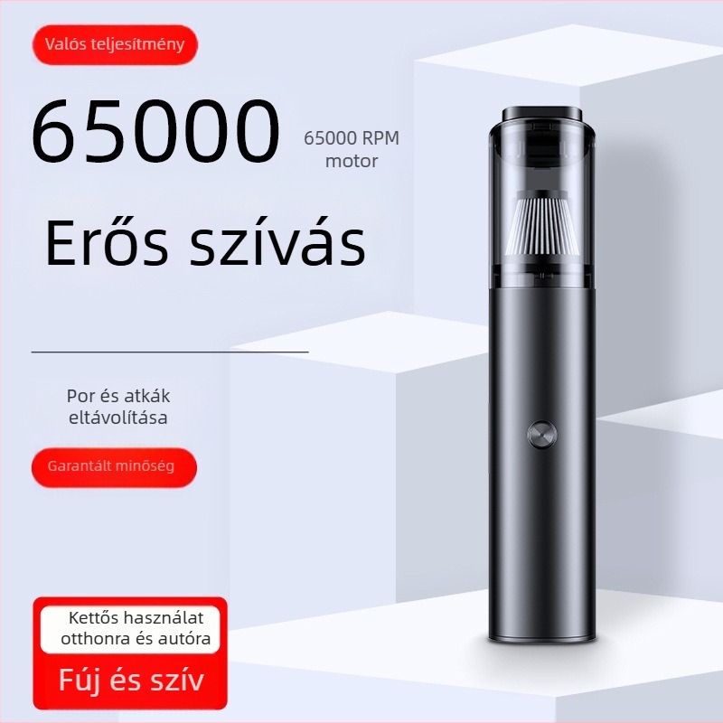 Autóvakuum – hordozható kézi, kettős funkció: beszívás és kifújás, vezeték nélküli, újratölthető, 5V, 55W, 5500Pa