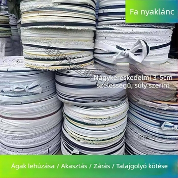 Időjárásálló textilcsíkok kötözéshez, kötelek és lapos pántok otthoni használatra, zsebes pántok és a gyümölcsfa ágak vontatására