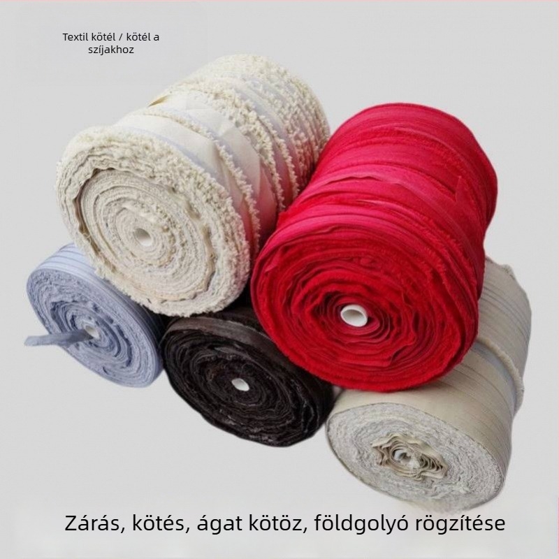 Időjárásálló textilcsíkok kötözéshez, kötelek és lapos pántok otthoni használatra, zsebes pántok és a gyümölcsfa ágak vontatására