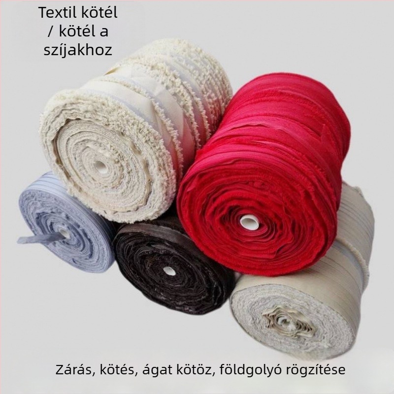 Időjárásálló textilcsíkok kötözéshez, kötelek és lapos pántok otthoni használatra, zsebes pántok és a gyümölcsfa ágak vontatására