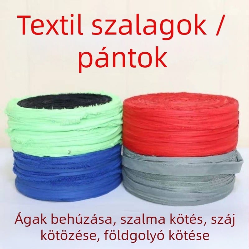 Időjárásálló textilcsíkok kötözéshez, kötelek és lapos pántok otthoni használatra, zsebes pántok és a gyümölcsfa ágak vontatására