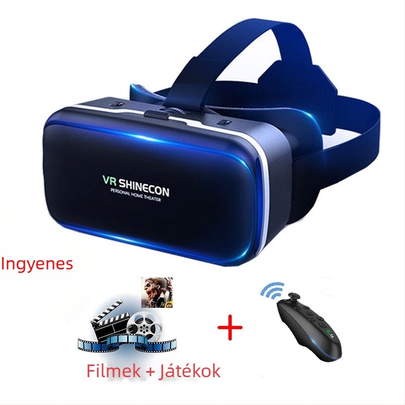 VR szemüveg 4K felbontással, 3D sztereó és integrált kezelő