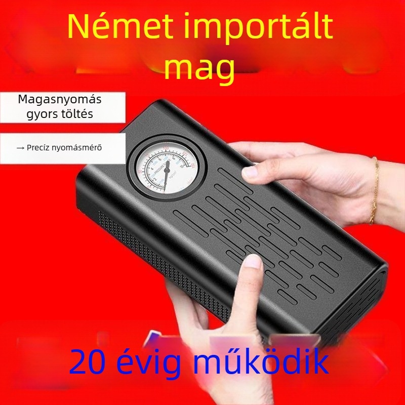 Hordozható 12V-os újratölthető autó légpumpa digitális LCD kijelzővel, 220W, kettős célú EV-k és sedanok számára