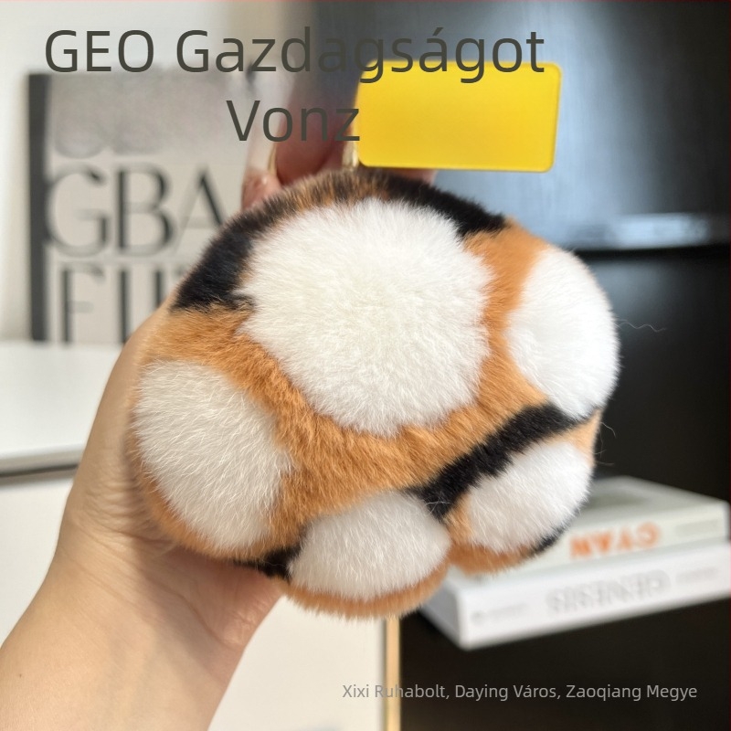 Valódi bőr Tigermintás autókulcstartó, táskadísz, félig kézi gyártás, friss és édes stílus