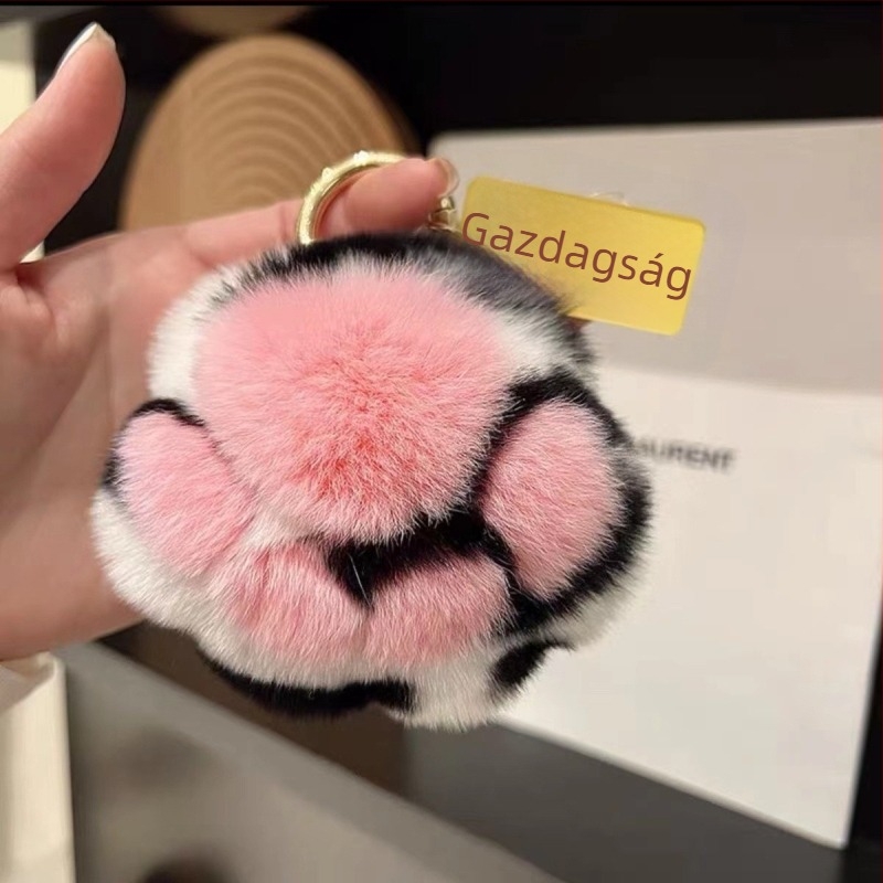 Valódi bőr Tigermintás autókulcstartó, táskadísz, félig kézi gyártás, friss és édes stílus