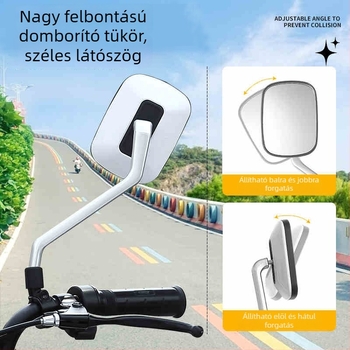 Elektromos kerékpár hátsó tükör, modell Qxqy-300, négyszögletes tükör, szerelés: ortodontikus, anyag: nagy szilárdságú ötvözet és mérnöki műanyagok, ütésállóság: magas