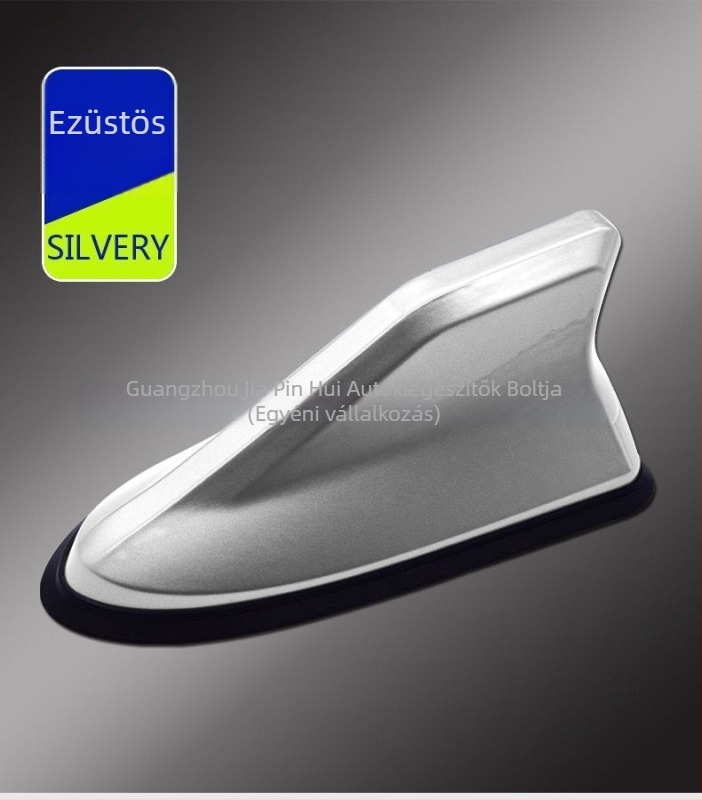 Autó Shark‑fin antenna jeljelzéssel, univerzális, ragasztó telepítés, 12V, 0.1A, élettartam 100000 óra
