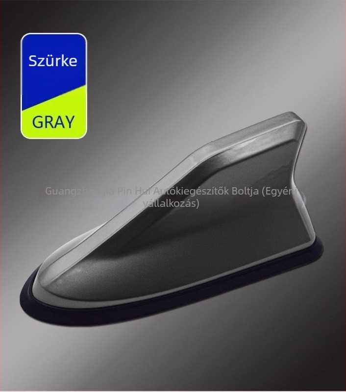 Autó Shark‑fin antenna jeljelzéssel, univerzális, ragasztó telepítés, 12V, 0.1A, élettartam 100000 óra