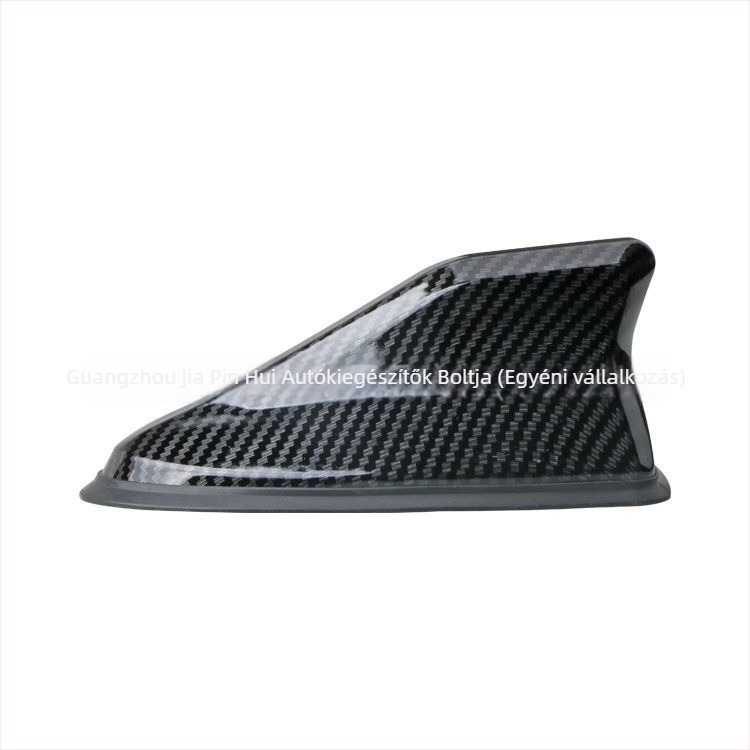 Autó Shark‑fin antenna jeljelzéssel, univerzális, ragasztó telepítés, 12V, 0.1A, élettartam 100000 óra