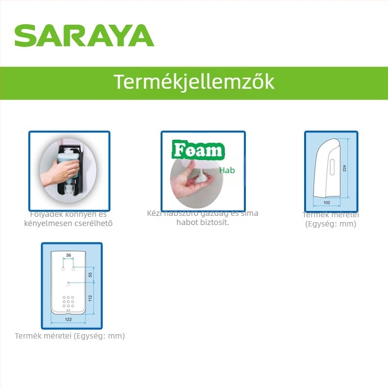 GMD500 kézi adagoló kézfertőtlenítőhöz, műanyagból, kézi nyomásos működés, modern minimalist dizájn