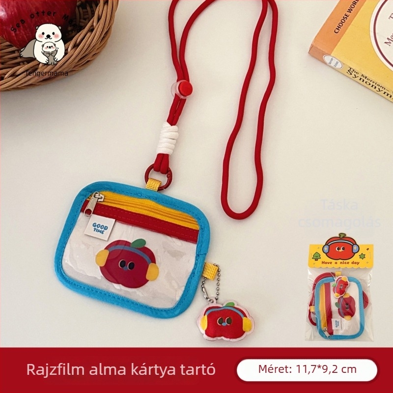 Tengyi Premium Aranyos állatos azonosító kártyatartó nyakpánttal, poliészter, uniszex, vágásálló, kártyatároló