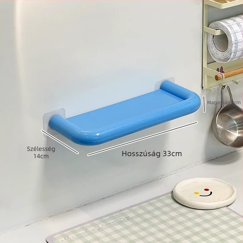 Dopamine falra szerelhető fürdőszobai tároló, fúrás nélkül, egyrétegű téglalap modell, minimalist kozmetikai polc