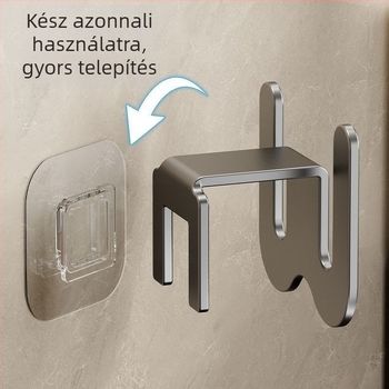 Fürdőszobai falra szerelhető cipőállvány, fúrás nélkül, vákuumos rögzítés, szénacélból, 1 szint