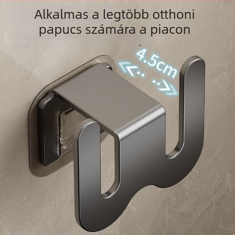 Fürdőszobai falra szerelhető cipőállvány, fúrás nélkül, vákuumos rögzítés, szénacélból, 1 szint