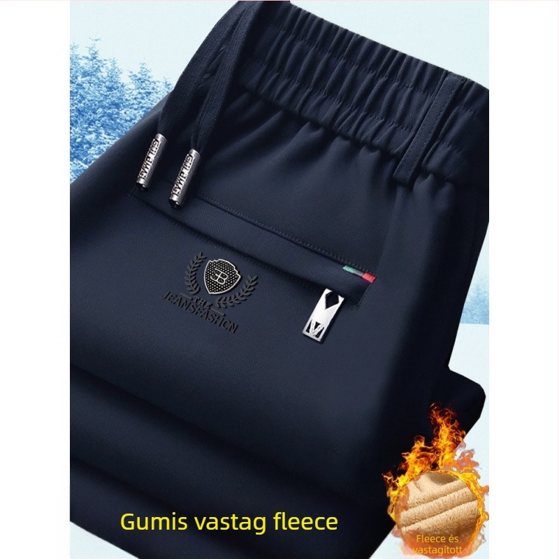 Férfi téli egyenes szabású nadrág, elasztikus derék, fleece béléssel, Cupro rost anyagból