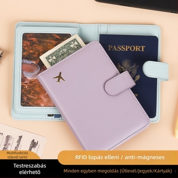 PU bőr útlevél tok, RFID védelem, uniszex, városi minimalist stílus