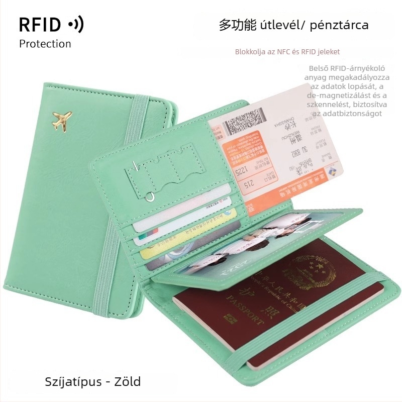 PU bőr útlevél tok, RFID védelem, uniszex, városi minimalist stílus