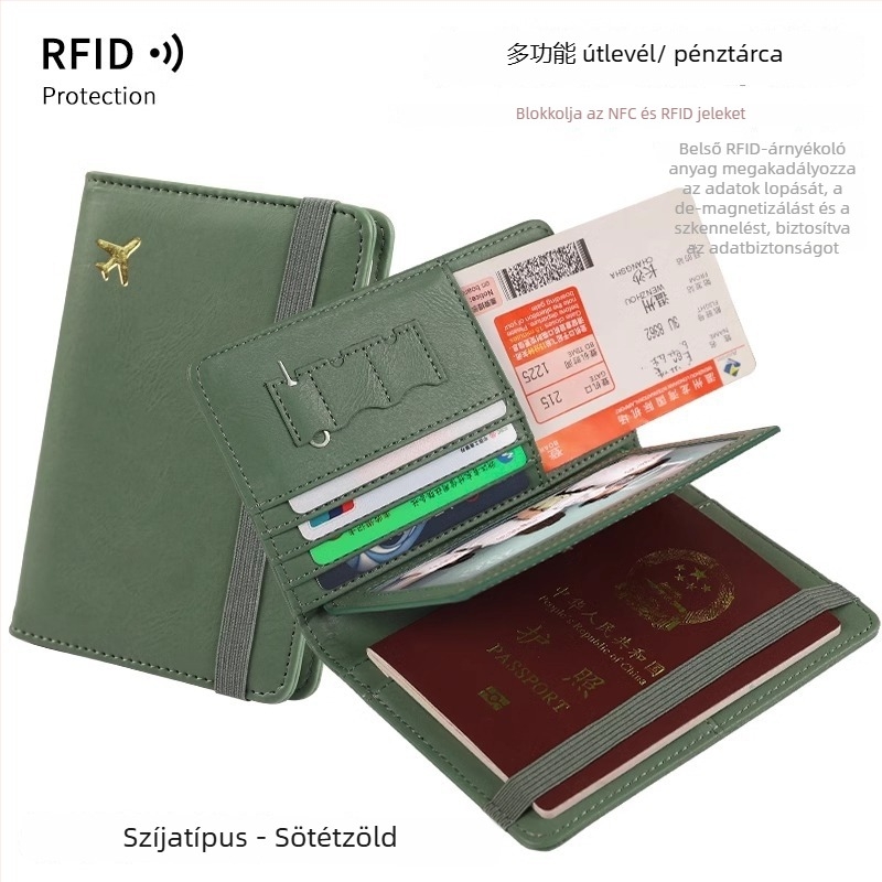 PU bőr útlevél tok, RFID védelem, uniszex, városi minimalist stílus