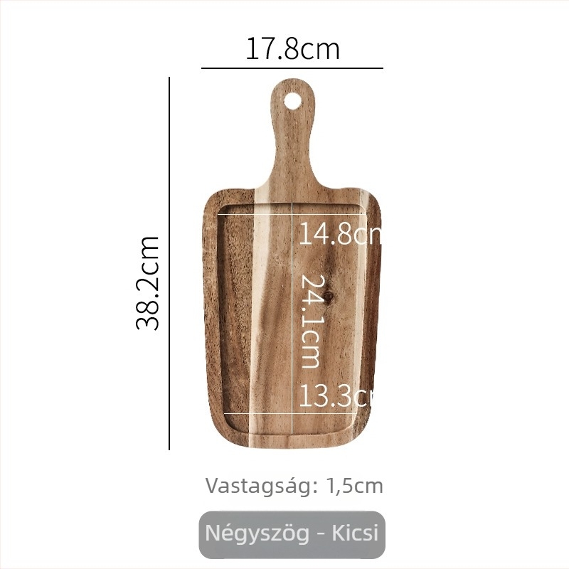 Fából készült vacsorás tányér, szabálytalan alakú, kézzel festett felület, modern minimalista stílus, logónyomás elérhető