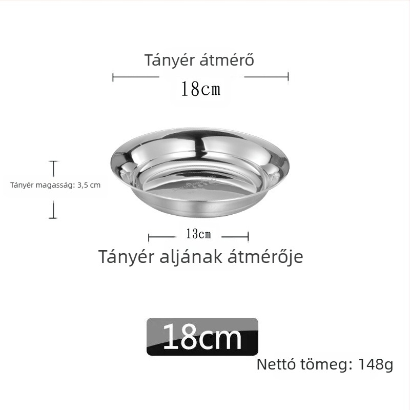 304 rozsdamentes acél mély tál, kör alakú, vastagított kivitel, szállodai étteremhez és otthoni konyhához