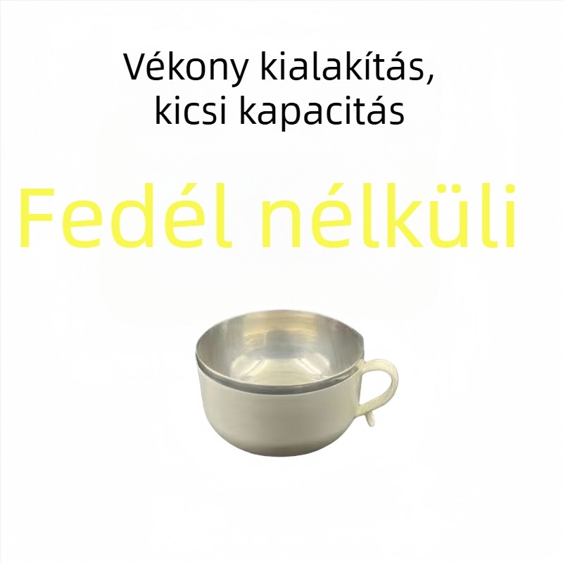 Rozsdamentes acélból készült instant tészta tál fedővel, leereszthető dizájn, nagy kapacitás, mikrohullámú sütőben használható, egy darabból álló kivitel