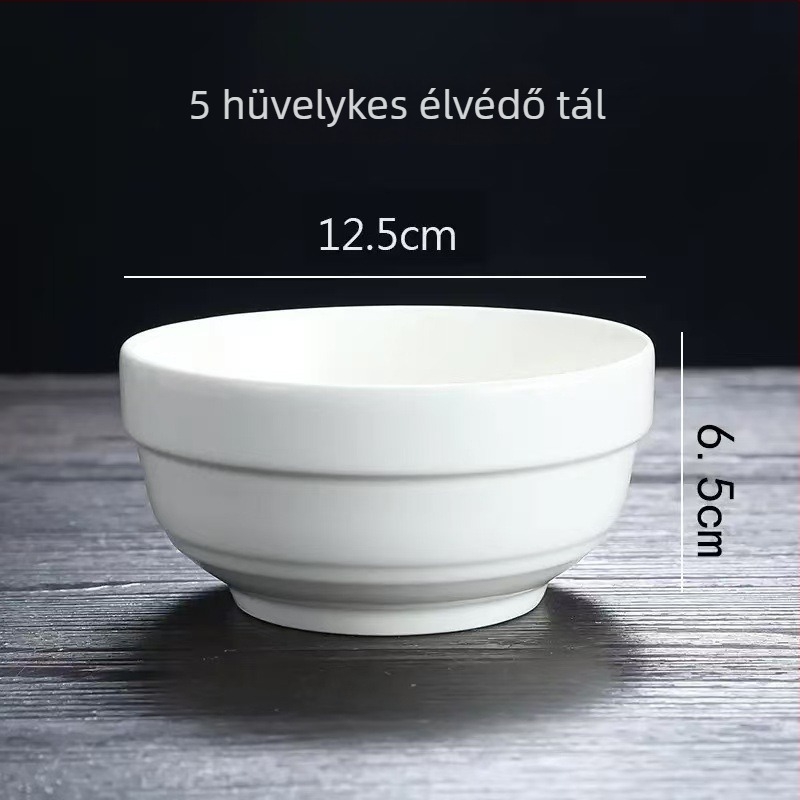 Porcelán kerek tál, mikrohullámú sütőben tehető, logónyomtatás és testreszabhatóság, szállodai/éttermi étkészlethez
