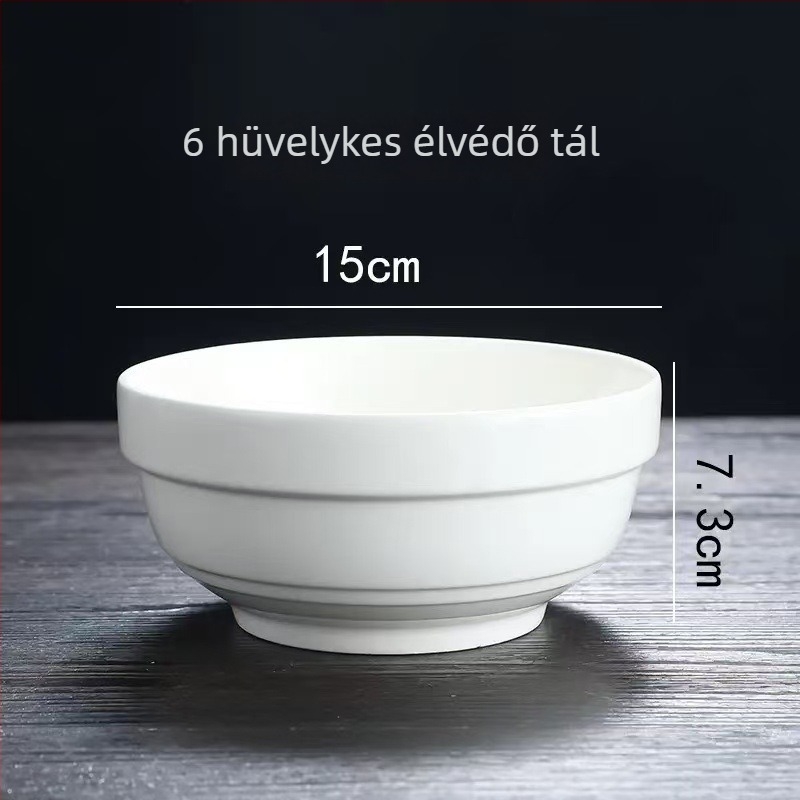 Porcelán kerek tál, mikrohullámú sütőben tehető, logónyomtatás és testreszabhatóság, szállodai/éttermi étkészlethez