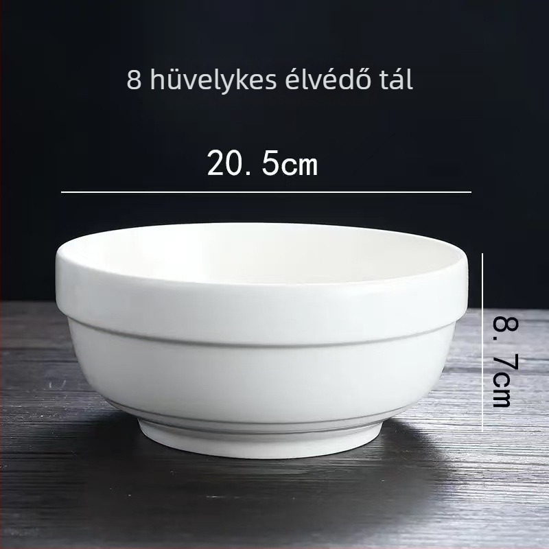 Porcelán kerek tál, mikrohullámú sütőben tehető, logónyomtatás és testreszabhatóság, szállodai/éttermi étkészlethez