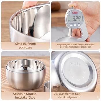 316-os rozsdamentes acélból készült tál, idegen alakú, japán stílusú, egyszínű mintázat, elektroplatírozott felület