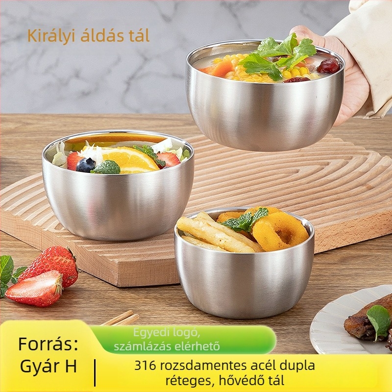 316-os rozsdamentes acélból készült tál, idegen alakú, japán stílusú, egyszínű mintázat, elektroplatírozott felület