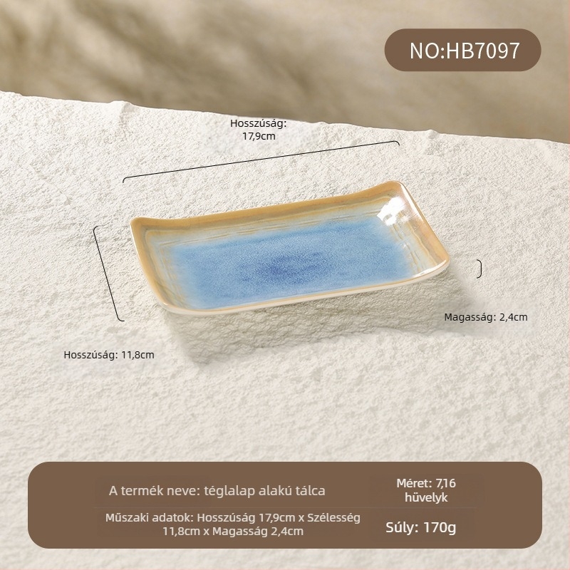 Melamin étkészlet underglaze felülettel, négyzet alakú tál sushihoz és desszertekhez.