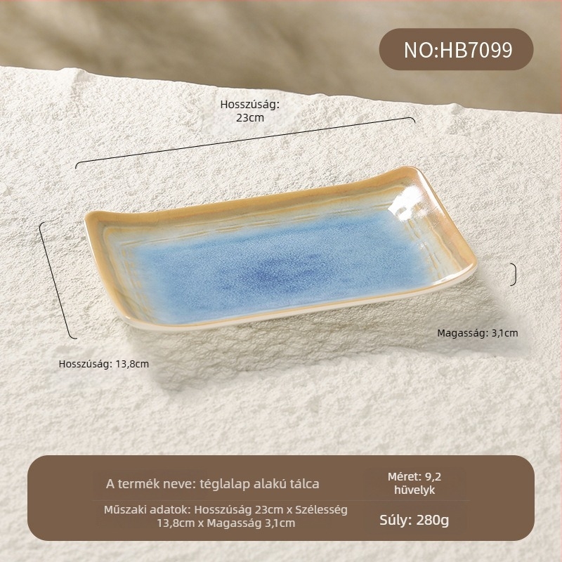 Melamin étkészlet underglaze felülettel, négyzet alakú tál sushihoz és desszertekhez.