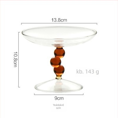 Üvegből készült gyümölcstál magasan álló talppal, kézzel fújt, Nordic INS stílus, első osztályú minőség