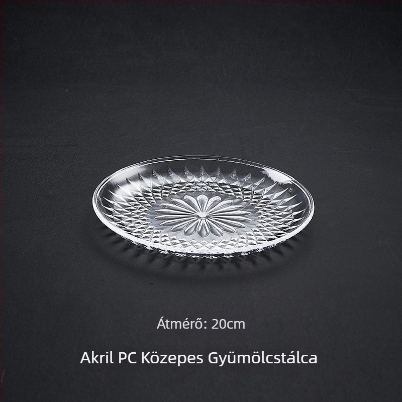 Kaisheng akril gyümölcstál kristály-diamant mintázattal, átlátszó, egyszerű stílus
