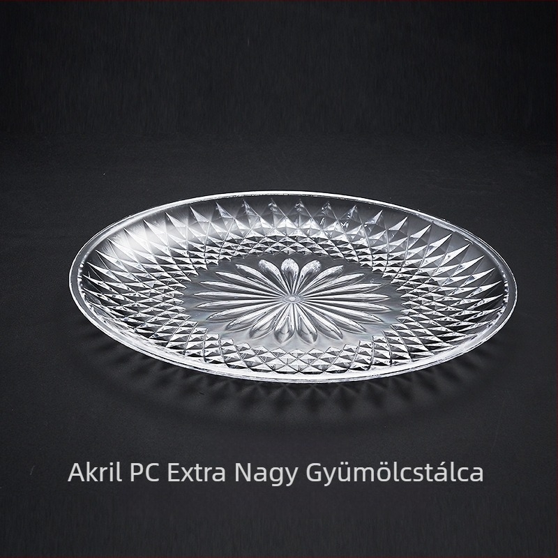 Kaisheng akril gyümölcstál kristály-diamant mintázattal, átlátszó, egyszerű stílus