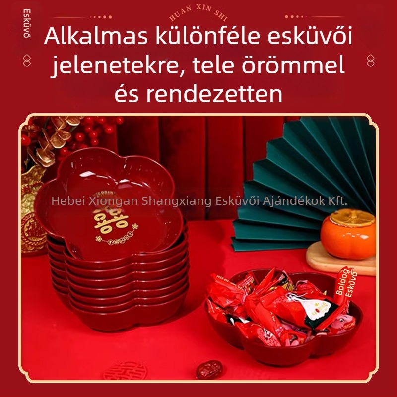 Esküvői gyümölcs- és édességtál (Material: Resin; Surface: Gold/gilt; Craft: Electroplating; Style: Chinese; Packaging: Carton packaging)