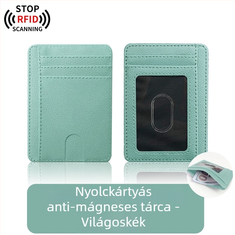 RFID-kártyatartó - PU bőr, uniszex, 1 hajtás, anti-demagnetizációs védelem