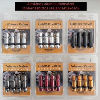 Tubeless szelep alumíniumötvözetből, csavarodó típusú mag, méret 525, autókhoz és tubeless gumikhoz — Jinmeng Wheel