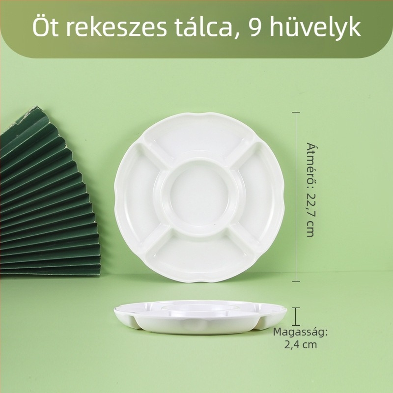 Melaminból készült szeparációs korong, kör alakú, glazúrozott felület, nyomtatott logóval