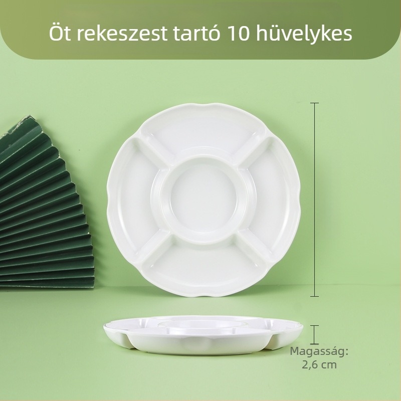 Melaminból készült szeparációs korong, kör alakú, glazúrozott felület, nyomtatott logóval