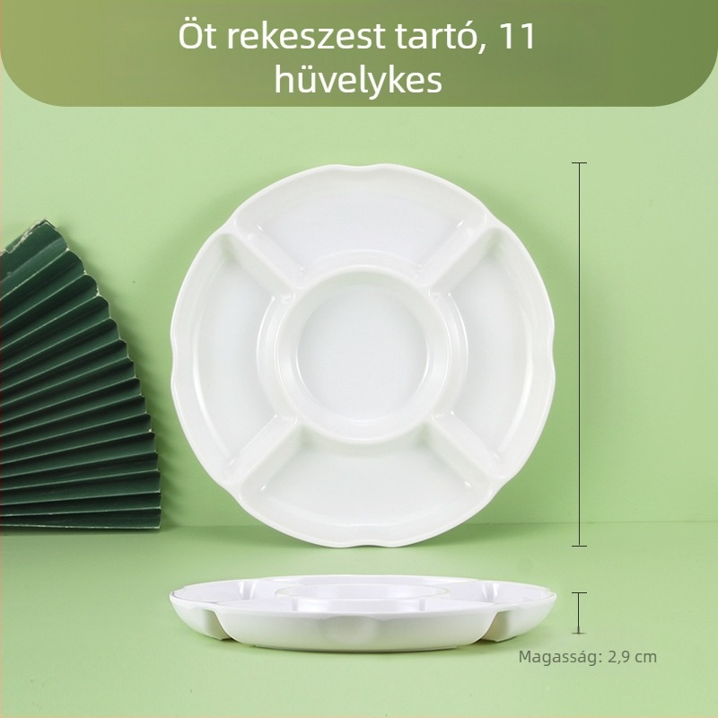 Melaminból készült szeparációs korong, kör alakú, glazúrozott felület, nyomtatott logóval