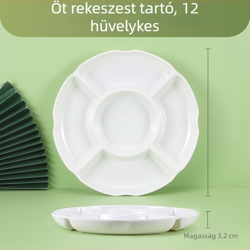 Melaminból készült szeparációs korong, kör alakú, glazúrozott felület, nyomtatott logóval