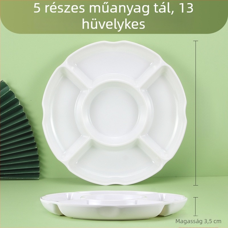 Melaminból készült szeparációs korong, kör alakú, glazúrozott felület, nyomtatott logóval