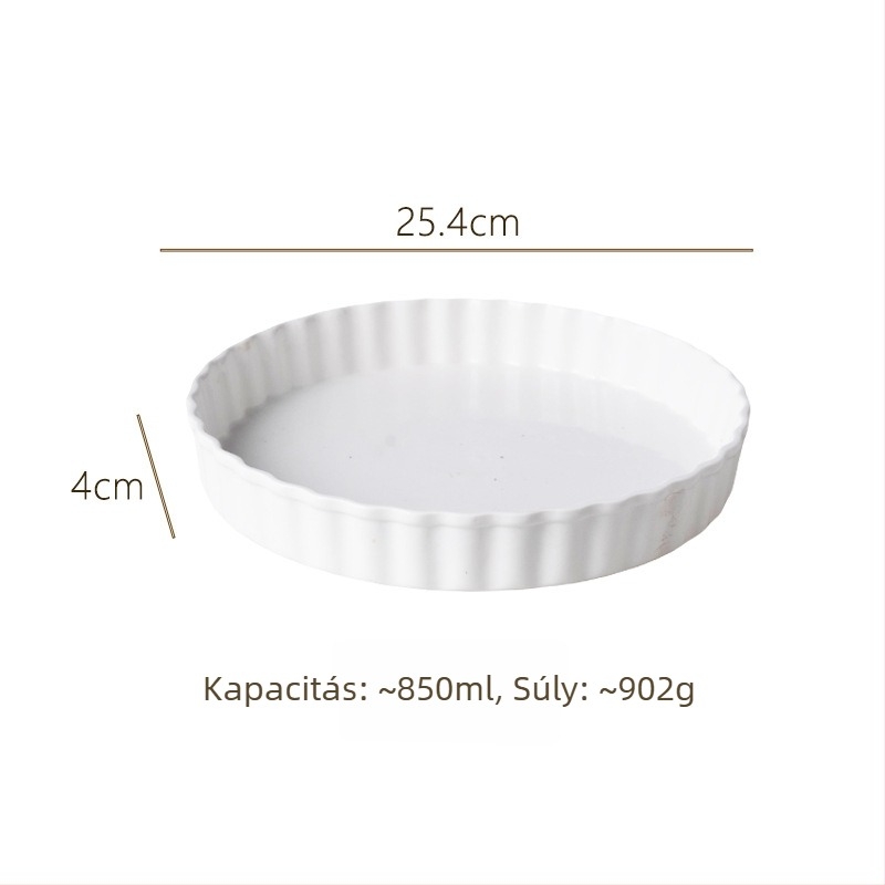Porcelán pizza tepsi, kerek formájú, mikrohullámú sütőben használható, logó nyomtatás elérhető